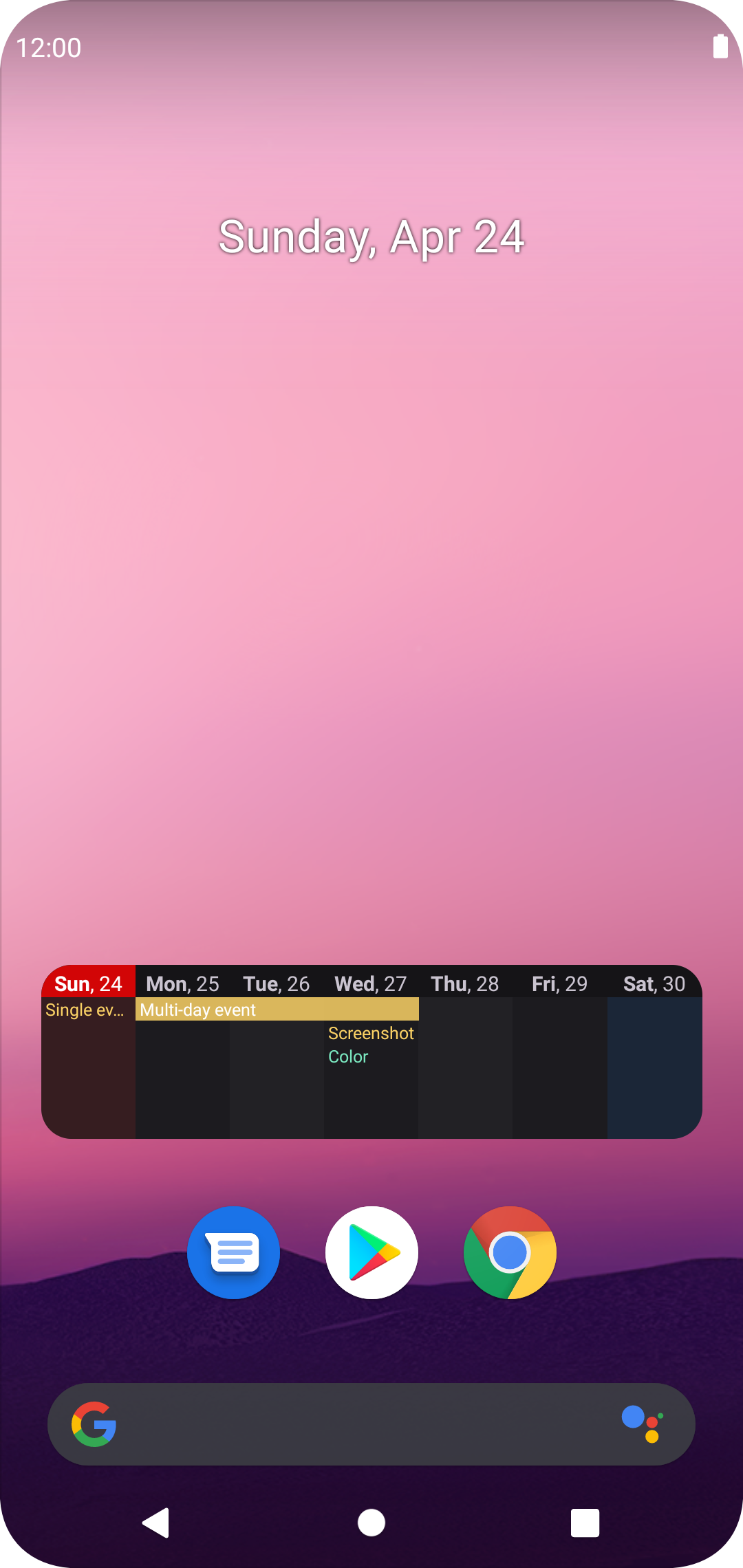 LavaRay Tiny Calendar Widget